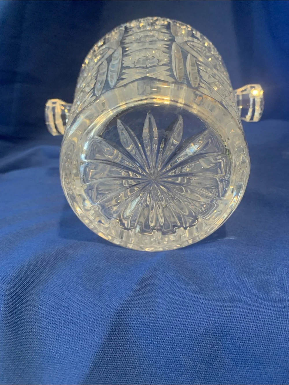 Vintage Glass Ice Bucket with Handles
